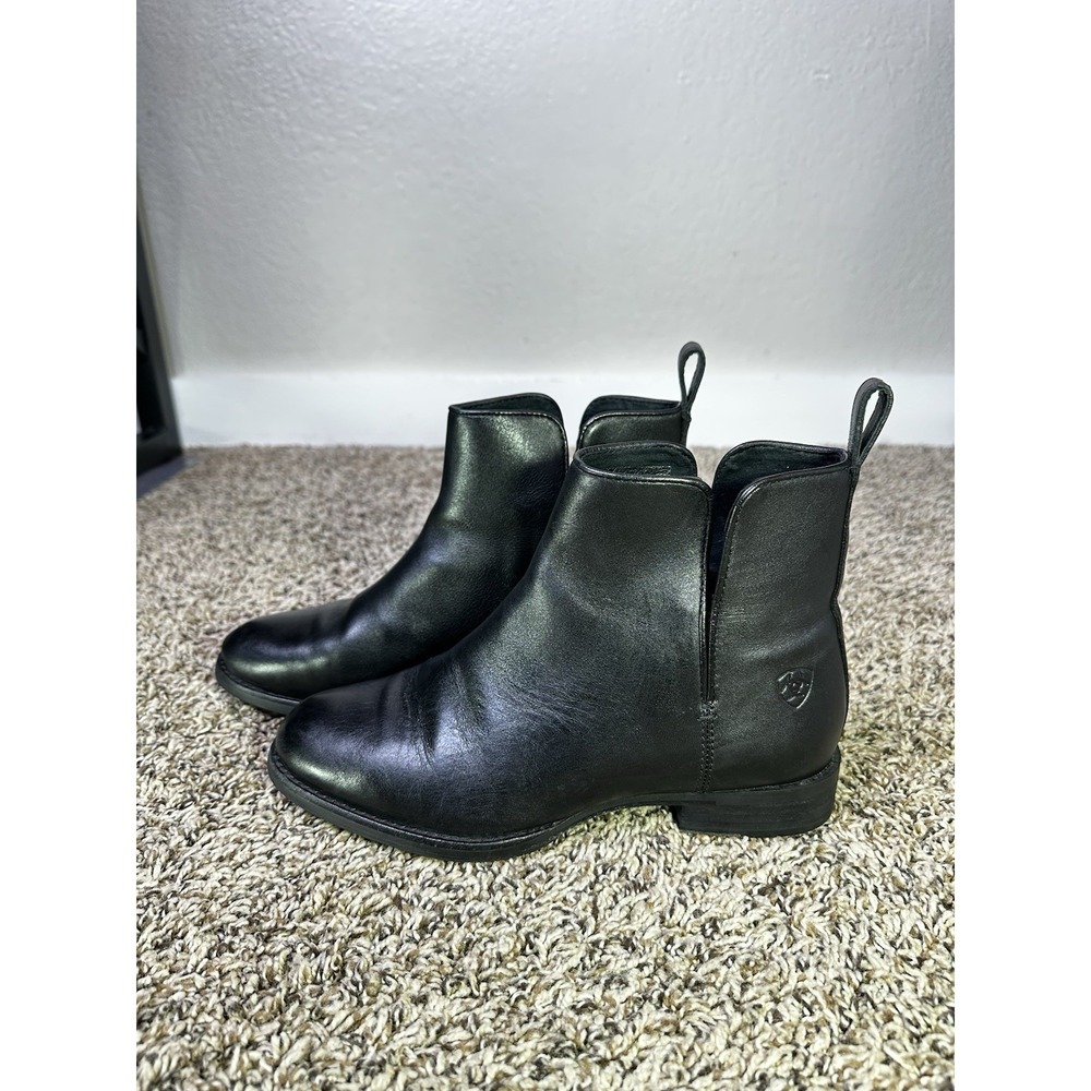 Ariat Broadway Boots Womens Size 6.5B Chelsea Ankle Black Leather V-Cut